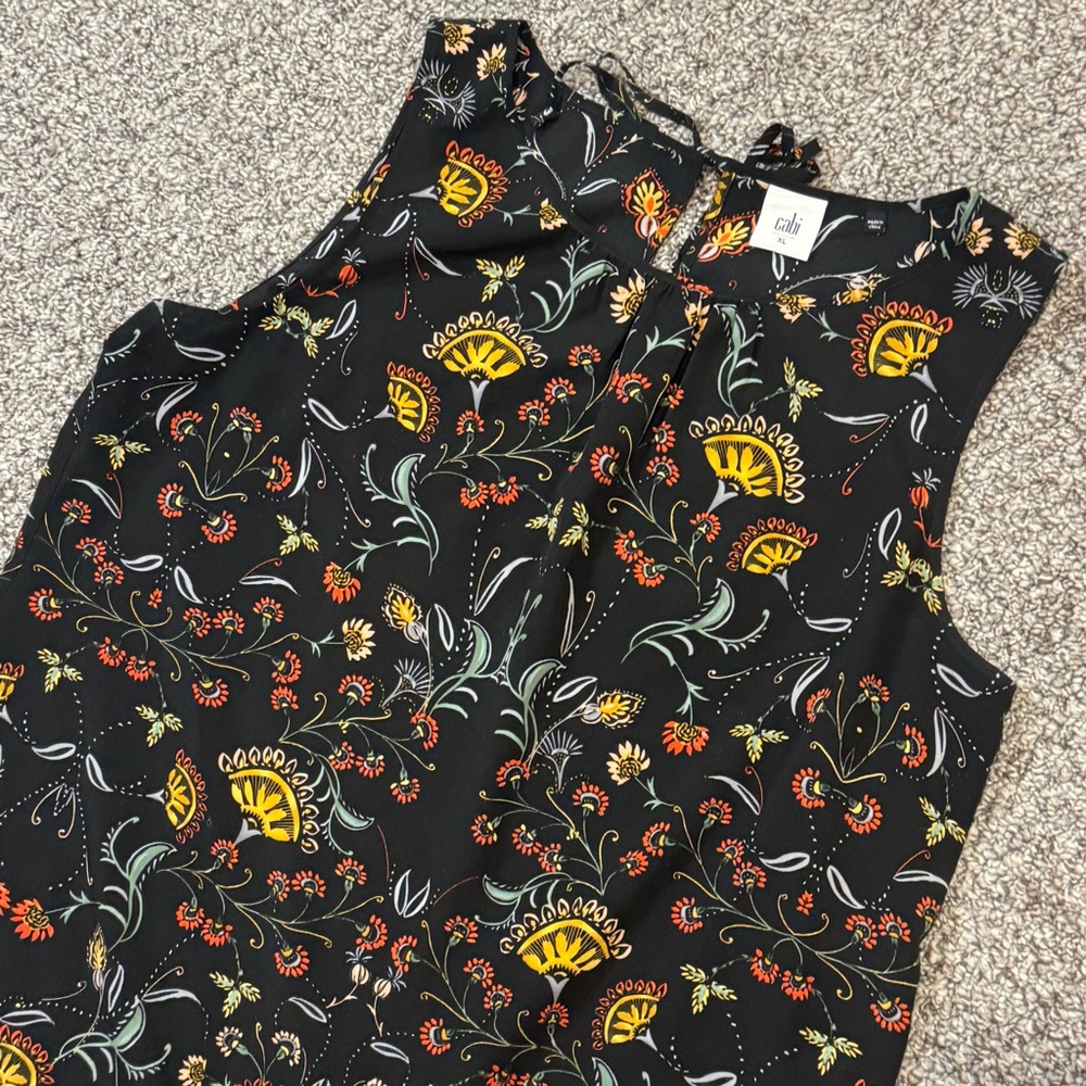 CAbi Black Floral-Print Sleeveless Top - Picture 3 of 6